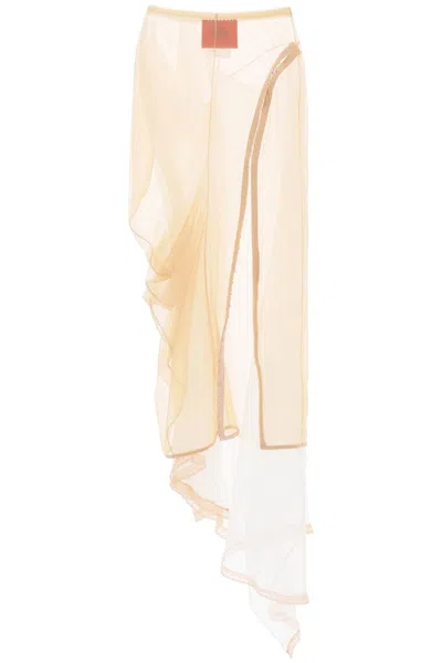 Shop Dilara Findikoglu Long Tulle Public Image Skirt In White