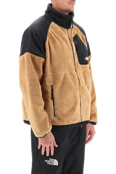 Shop The North Face Fleece Jacket With Nylon Inserts In Brown
