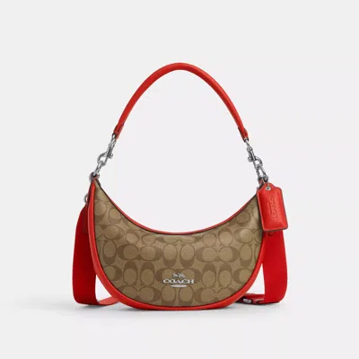 Shop Coach Outlet Aria Shoulder Bag In Signature Canvas In Multi
