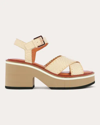 Clergerie Women's Charline Embossed-leather Platform Sandal In White
