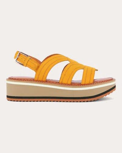Clergerie Women's Fresia Leather Platform Sandals In Orange