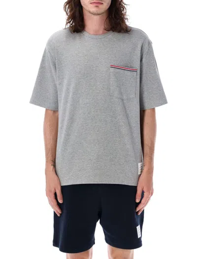 Shop Thom Browne Oversized Short Sleeves T-shirt In Lt Grey