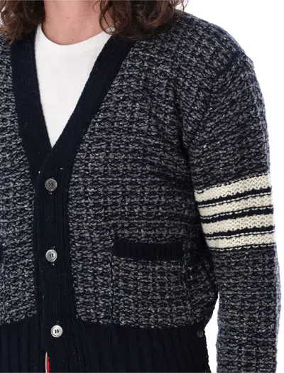 Shop Thom Browne Tuck  Stitch Classic V Neck Cardigan In In Navy