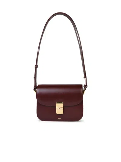 Shop Apc A.p.c. Small 'grace' 'gae Vino' Smooth Leather Bag In Bordeaux