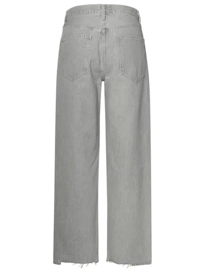 Shop Agolde 'criss Cross' Grey Organic Cotton Jeans