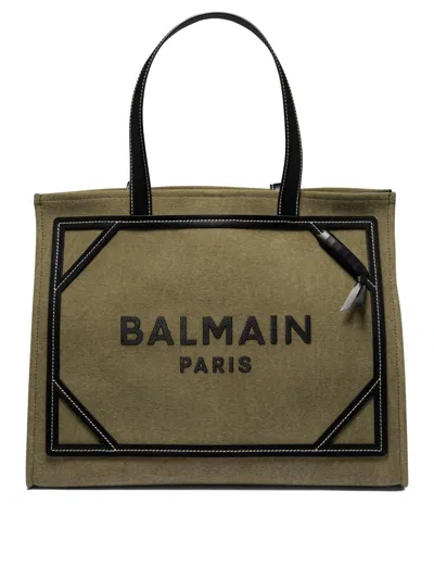 Shop Balmain "b-army" Tote Bag In Green