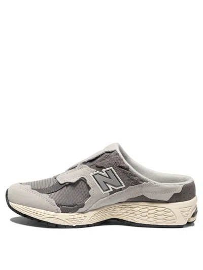 Shop New Balance "2002n" Slippers In Grey