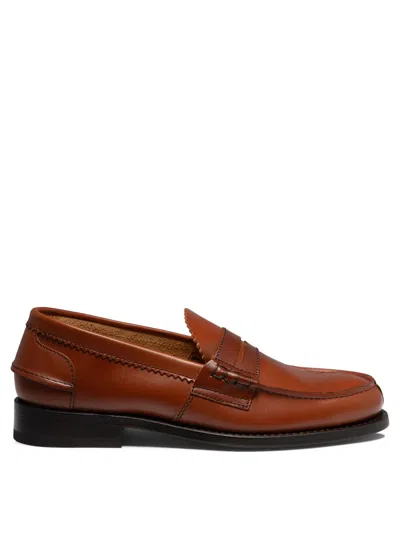 Saxone Of Scotland Arran Classic Leather Loafers In Brown