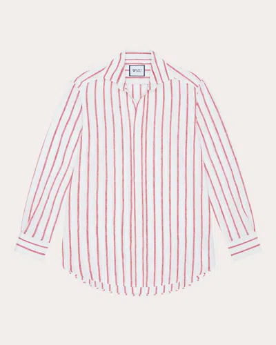 Shop With Nothing Underneath Women's The Boyfriend Linen Shirt In Red