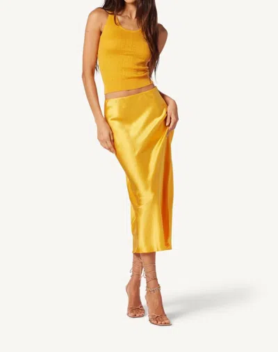 Shop Sablyn Miranda Midi Silk Skirt In Marzipan In Multi