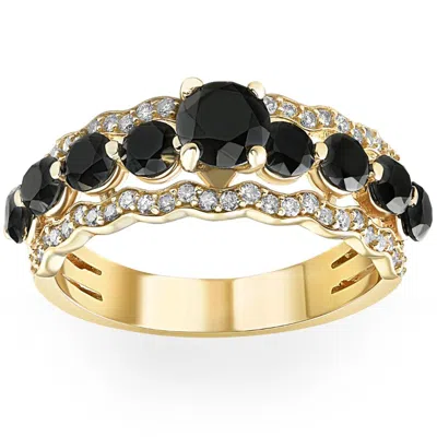Shop Pompeii3 2 3/4ct Black Diamond Engagement Ring 14k Yellow Gold