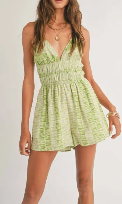Shop Sage The Label Out And About Romper In Lime Natural In Multi