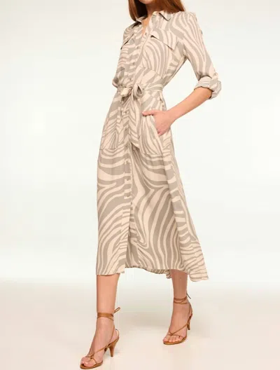 Shop Misa Montana Dress In Abstract Zebra In Beige