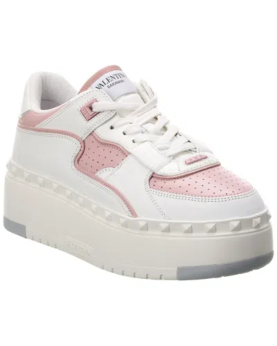 Shop Valentino Freedots Xl Leather Sneaker In White