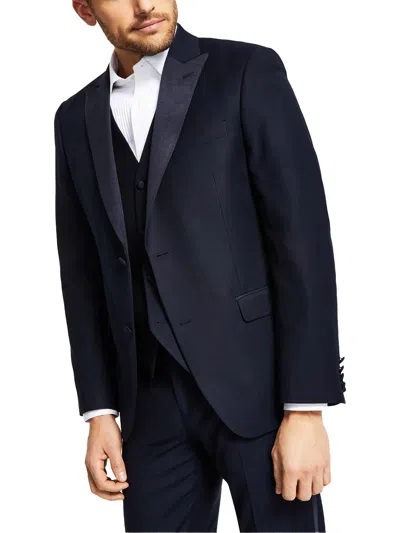 Shop Alfani Mens Solid Polyester Tuxedo Jacket In Blue