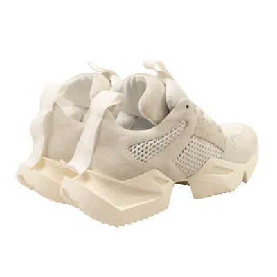 Shop Ben Taverniti Unravel Project White Damaged Chunky Sole Mesh Sneakers