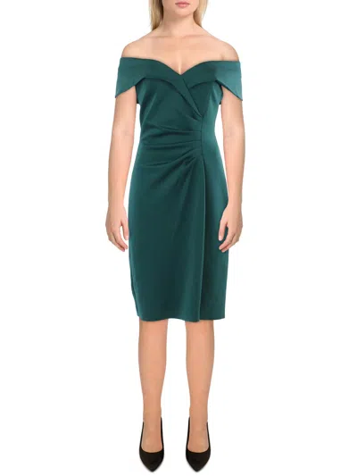 Shop X By Xscape Womens Knit Off-the-shoulder Cocktail And Party Dress In Green