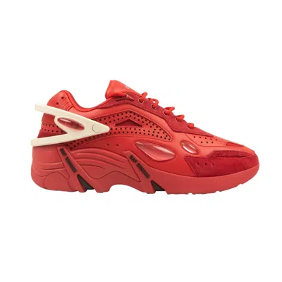 Shop Raf Simons Red Leather Cyclon 21 Sneakers