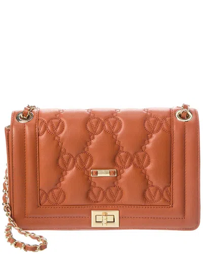 Shop Valentino By Mario Valentino Alice Monogram Leather Shoulder Bag In Pink