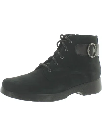 Shop Munro Buckley Womens Leather Combat & Lace-up Boots In Black