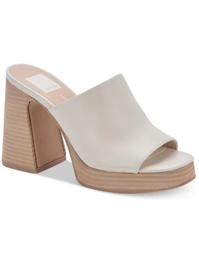 Shop Dolce Vita Lukas Womens Leather Block Heel In White
