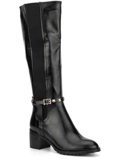 Shop Torgeis Destiny Womens Faux Leather Knee-high Boots In Black