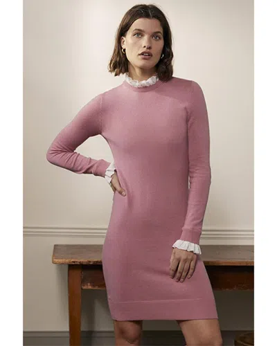 Shop Boden Beatrice Knitted Wool-blend Dress In Pink