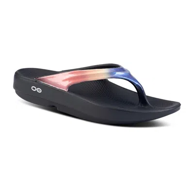 Shop Oofos Women's Oolala Luxe Thong Sandal In Horizon In Blue