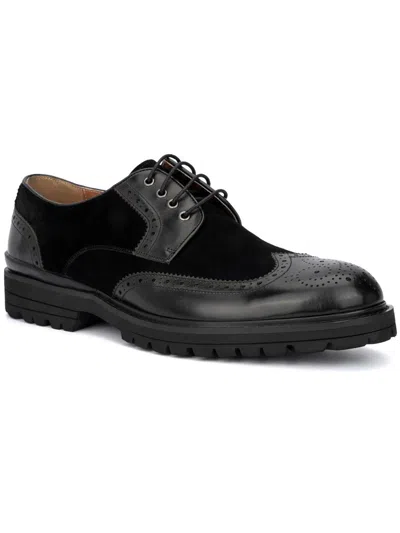 Shop Vintage Foundry Co Andrew Mens Leather Derby Shoes In Black