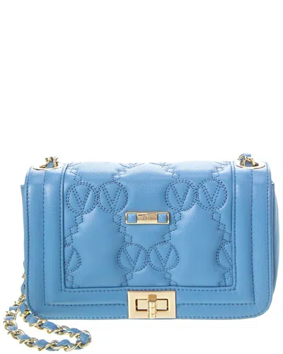 Shop Valentino By Mario Valentino Beatriz Monogram Leather Shoulder Bag In Blue