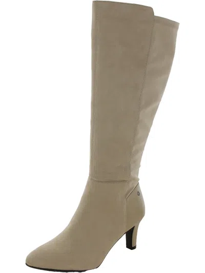 Lifestride Gracie Womens Faux Suede Wide Calf Knee-high Boots In Multi