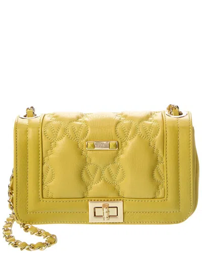 Shop Valentino By Mario Valentino Beatriz Monogram Leather Shoulder Bag In Yellow