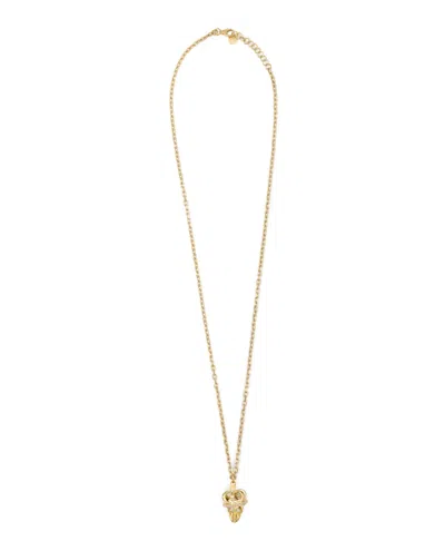 Philipp Plein Gold-tone Ip Stainless Steel 3d Crowned $kull Cable Chain 29-1/2" Pendant Necklace In Gold