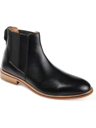 Shop Thomas & Vine Corbin Mens Leather Embossed Chelsea Boots In Black