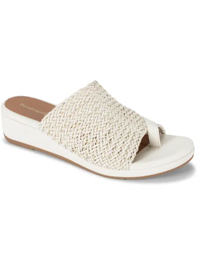 Shop Baretraps Abey Womens Woven Slip On Wedge Sandals In White