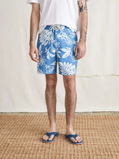 Faherty Surf Rider Sunwashed Board Shorts In Sky Floral