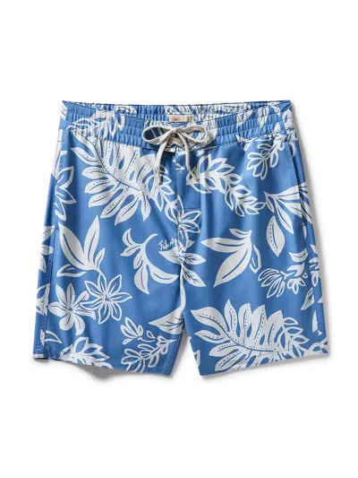 Faherty Surf Rider Sunwashed Board Shorts In Sky Floral