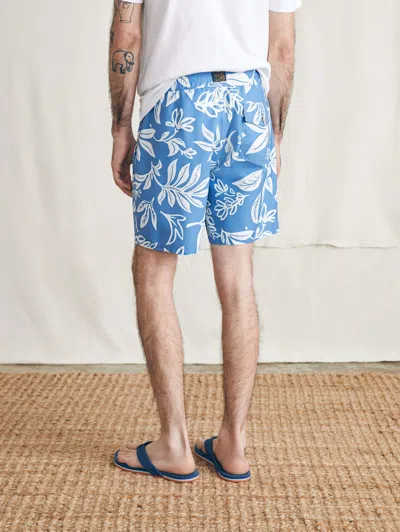 Faherty Surf Rider Sunwashed Board Shorts In Sky Floral