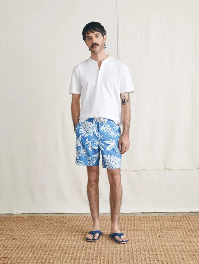 Faherty Surf Rider Sunwashed Board Shorts In Sky Floral