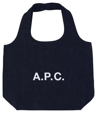 Shop Apc A.p.c. "ninon" Tote Bag In Blue