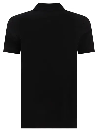 Shop Balmain "tonal Monogram" Polo Shirt In Black