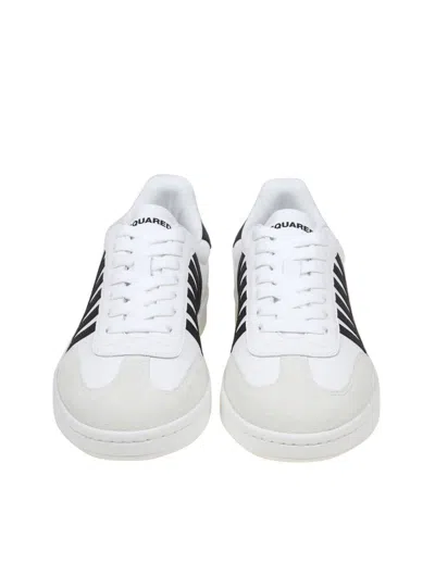 Shop Dsquared2 Leather And Suede Sneakers In White/black