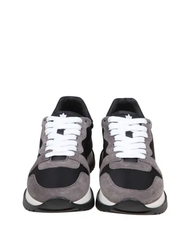 Shop Dsquared2 Suede And Fabric Sneakers In Black /white