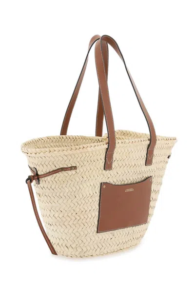 Shop Isabel Marant Large Cadix Basket Bag In Marrone
