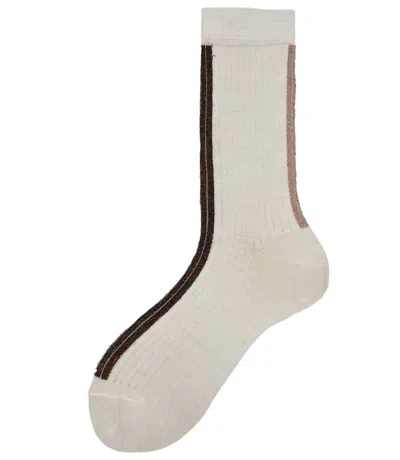 Shop Alto Milano White Altea Short Socks In 020 White