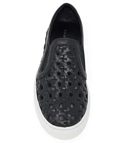Shop Madison Maison ™ Black Leather Woven Sneaker In 41