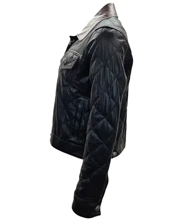 Shop Madison Maison ™ Black/silver Quilted Leather Jacket In Xl