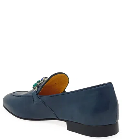Shop Madison Maison ™ Blue Leather Flat Jeweled Loafer In 41