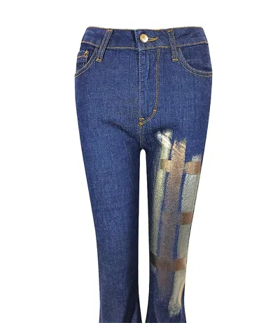 Shop Madison Maison ™ Dark Blue Cotton Flare Jeans