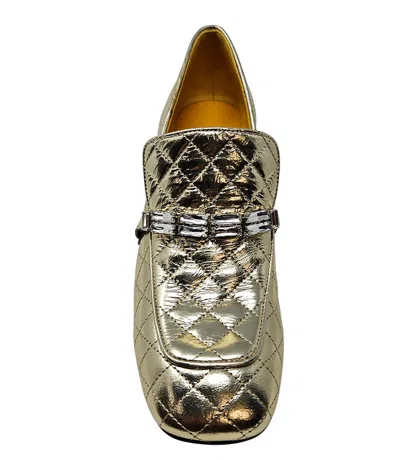 Shop Madison Maison ™ Gold Leather Quilted Loafer In 41